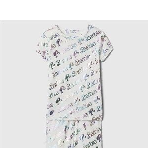 Gap Kids Barbie White Iridescent Logo Pajama Set
